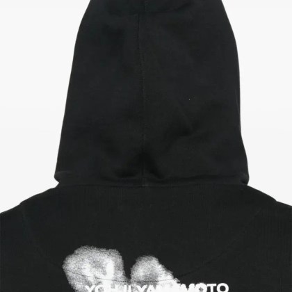 Y-3 - Cotton Hoodie With Logo Detail And Drawstring Hood - Größe L - schwarz