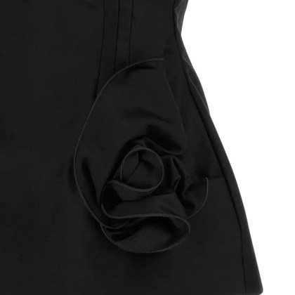 Magda Butrym - Hourglass Black Top With 3D Floral Details - Größe 38 - schwarz – Bild 2