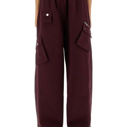 GANNI - Wide-Leg Twill Pants With Flap Pockets And Elastic - Größe 36 - rot GANNI - Wide-Leg Twill Pants With Flap Pockets And Elastic - Größe 36 - rot