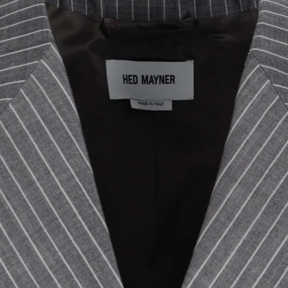 Hed Mayner - Double-Breasted Tailored Blazer With Pinstripe Pat - Größe XXS - grau – Bild 4