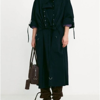 Low Classic - LOW CLASSIC Schwarzer, oversized Trenchcoat - Größe L - multi Low Classic - LOW CLASSIC Schwarzer, oversized Trenchcoat - Größe L - multi