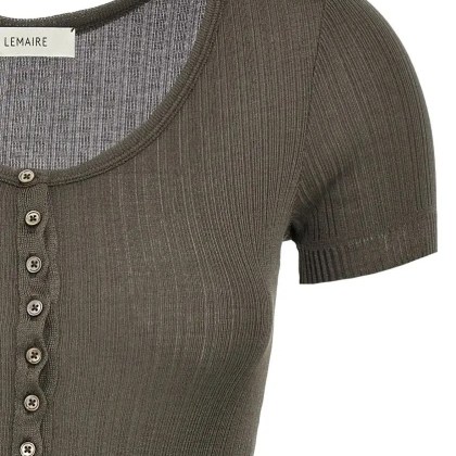 Lemaire - Ribbed Viscose And Silk Blend Bodysuit - Größe M - braun – Bild 3