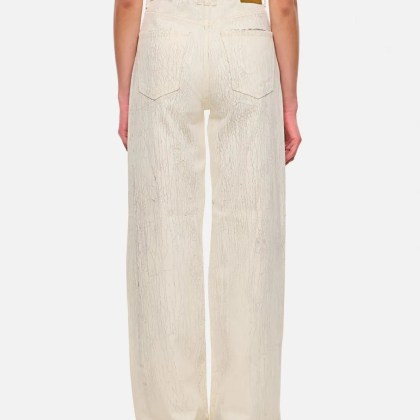 HALFBOY - Beige Crepe Pattern Wide Leg Jeans - Größe 25 - beige – Bild 3