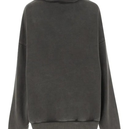 WE11 Done - High Collar Cotton Sweatshirt With Dropped Shoulde - Größe L - grau WE11 Done - High Collar Cotton Sweatshirt With Dropped Shoulde - Größe L - grau