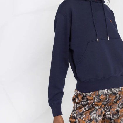 Kenzo - Relaxed-Fit Blue Hoodie With Embroidered Logo - Größe M - blue – Bild 3
