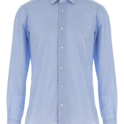 Barba - Honeycomb Cotton Shirt - Größe 45 - blau Barba - Honeycomb Cotton Shirt - Größe 45 - blau