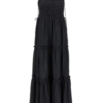 GANNI - Black Smock Tie%27 Dress - Größe 34 - grau GANNI - Black Smock Tie%27 Dress - Größe 34 - grau