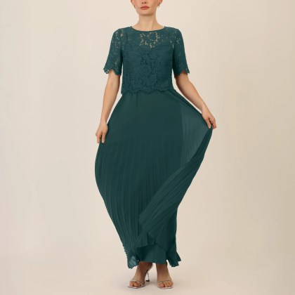 Apart - Abendkleid mit Spitzenjacke - Größe 40 - grün – Bild 4