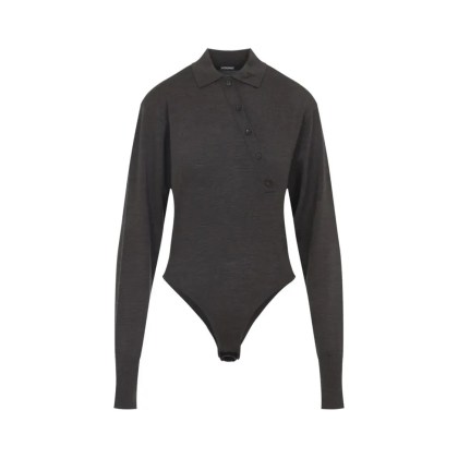 Jacquemus - Merino Wool Blend Fitted Bodysuit - Größe 34 - schwarz Jacquemus - Merino Wool Blend Fitted Bodysuit - Größe 34 - schwarz
