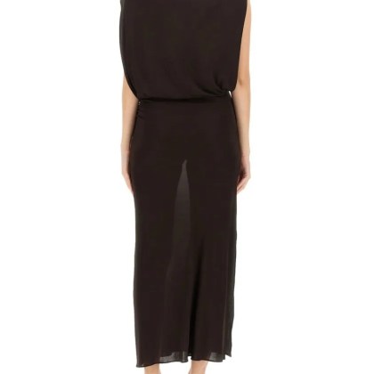 Lanvin - Draped Evening Dress With Shoulder Detail - Größe 36 - braun – Bild 3