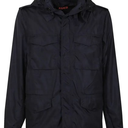 Aspesi - Lightweight Nylon Jacket With Functional Design - Größe XXL - blau Aspesi - Lightweight Nylon Jacket With Functional Design - Größe XXL - blau