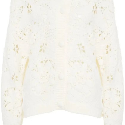 Farm Rio - Cardigan with openwork details - Größe XS - weiß Farm Rio - Cardigan with openwork details - Größe XS - weiß