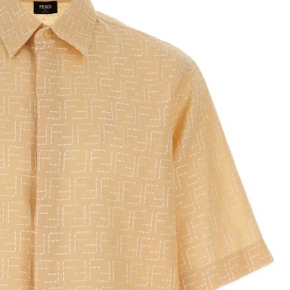 Fendi - Ff Jacquard Shirt - Größe L - beige – Bild 3