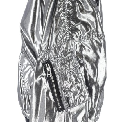 Junya Watanabe - Silver Zip Bomber – Metallic - Größe M - gunmetal