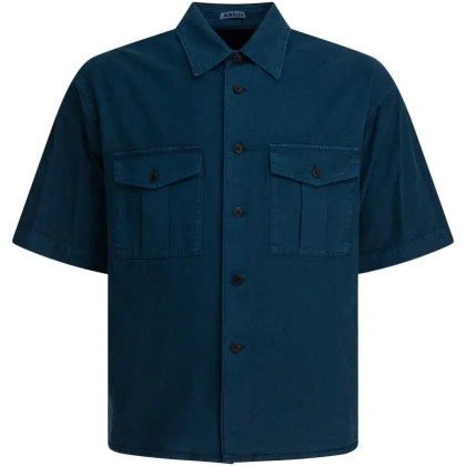 AURALEE - Compact Cotton Shirt With Cargo Pockets - Größe 3 - blau AURALEE - Compact Cotton Shirt With Cargo Pockets - Größe 3 - blau