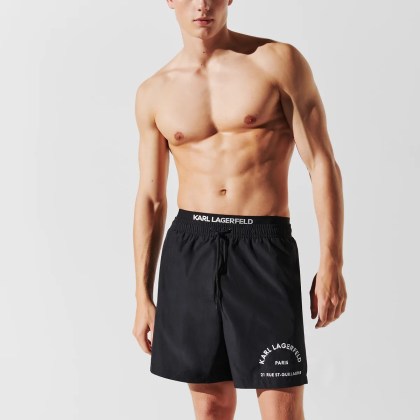 Karl Lagerfeld - RUE ST-GUILLAUME MITTELLANGE BOARD-SHORTS - Größe XS - schwarz – Bild 4
