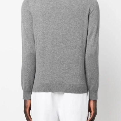 Malo - Ribbed Knitwear With Round Neckline - Größe 56 - grau – Bild 3