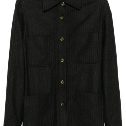 Le Sully Studio - Charcoal Grey Pinstriped Wool Blend Shirt - Größe 42 - grau Le Sully Studio - Charcoal Grey Pinstriped Wool Blend Shirt - Größe 42 - grau