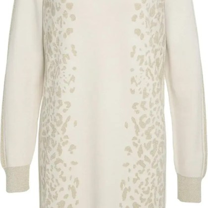 LIU JO - Midi dress with animal print - Größe L - beige LIU JO - Midi dress with animal print - Größe L - beige