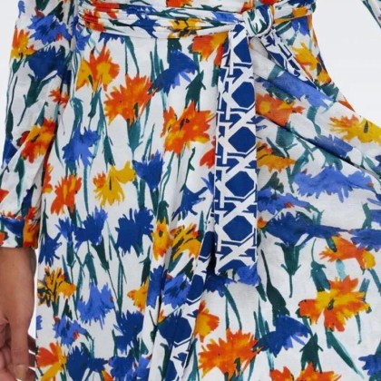 Diane von Furstenberg - Statement Wrap Dress With Floral Print And Tie Det - Größe S - bunt – Bild 3