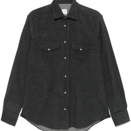 Eleventy - Dark Grey Cotton Shirt - Größe 42 - grau Eleventy - Dark Grey Cotton Shirt - Größe 42 - grau