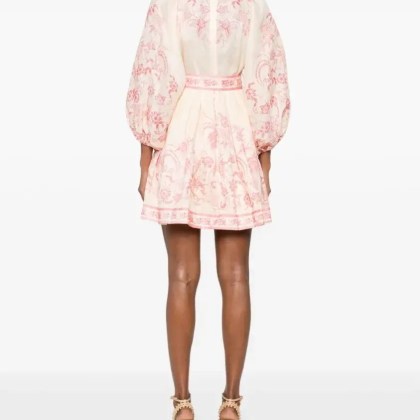 Zimmermann - Lucky Plunge Mini Dress - Größe 2 - pink – Bild 2