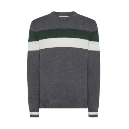 SUN68 - Striped Knit Sweater With Wool And Cashmere Blend - Größe S - grau SUN68 - Striped Knit Sweater With Wool And Cashmere Blend - Größe S - grau