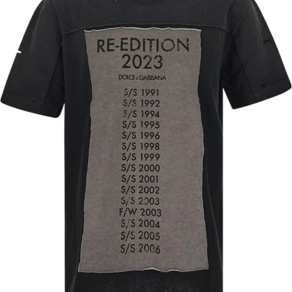 Dolce&Gabbana - T-Shirt With Re-Edition Patch - Größe 50 - schwarz