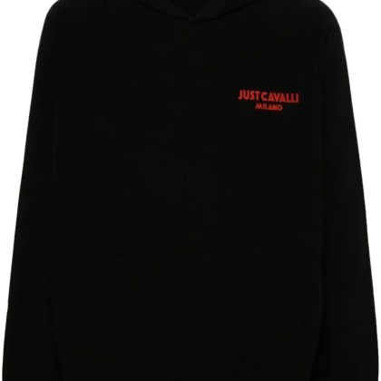 Just Cavalli - Black Cotton Sweatshirt - Größe M - schwarz Just Cavalli - Black Cotton Sweatshirt - Größe M - schwarz