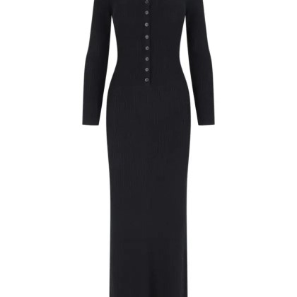 NILI LOTAN - Nili Lotan "Roxy" Maxi Knitted Dress Black - Größe M - schwarz NILI LOTAN - Nili Lotan "Roxy" Maxi Knitted Dress Black - Größe M - schwarz