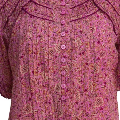 Etoile Isabel Marant - Ruffled Collar Pink Floral Dress - Größe 38 - pink – Bild 3