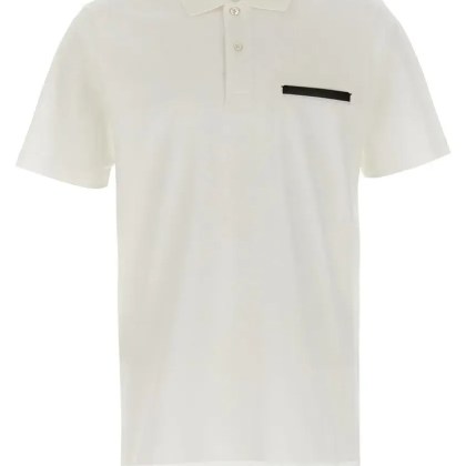 Berluti - %27Leather Tab%27 Polo Shirt - Größe XL - weiß Berluti - %27Leather Tab%27 Polo Shirt - Größe XL - weiß