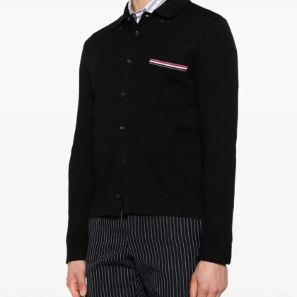 Thom Browne - Button-Front Knit Cardigan With Grosgrain Detailin - Größe 1 - schwarz – Bild 3