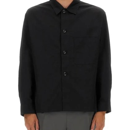 Lemaire - Boxy Black Cotton Pajama Shirt - Größe L - schwarz Lemaire - Boxy Black Cotton Pajama Shirt - Größe L - schwarz