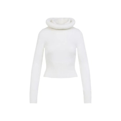 Alaia - Fitted Virgin Wool Sweater With High Turtleneck An - Größe 38 - weiß Alaia - Fitted Virgin Wool Sweater With High Turtleneck An - Größe 38 - weiß