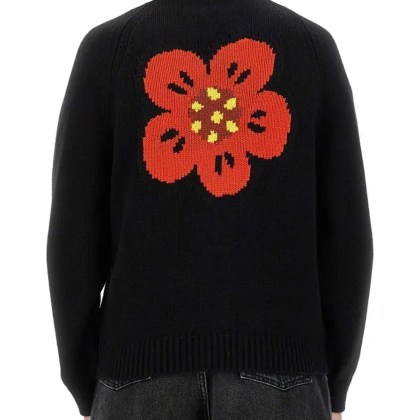 Kenzo - "Boke Flower" Cardigan - Größe S - schwarz – Bild 3