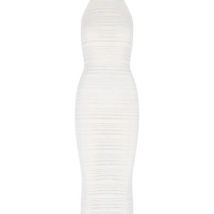 Andreadamo - Ribbed Knit Midi Dress – White - Größe M - weiß Andreadamo - Ribbed Knit Midi Dress – White - Größe M - weiß