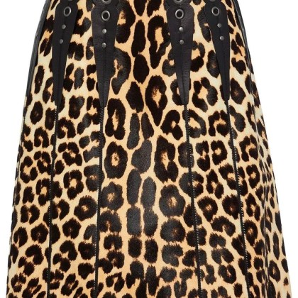 Bottega Veneta - Bottega Veneta Leopard Print Calf Hair Skirt - Größe 42 - braun Bottega Veneta - Bottega Veneta Leopard Print Calf Hair Skirt - Größe 42 - braun