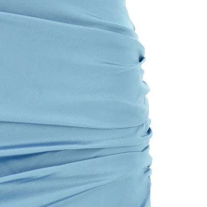 Alessandra Rich - Satin Mini Skirt - Größe 40 - blau – Bild 3