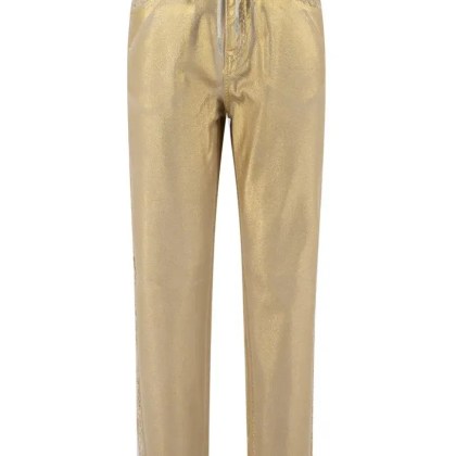 Panicale - Fringe-Detailed Gold Viscose Trousers With Drawstr - Größe 42 - beige Panicale - Fringe-Detailed Gold Viscose Trousers With Drawstr - Größe 42 - beige