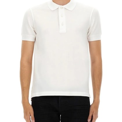 Tom Ford - Textured White Pique Polo With Collared Neckline - Größe 50 - white Tom Ford - Textured White Pique Polo With Collared Neckline - Größe 50 - white