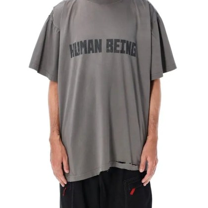 Balenciaga - Human Being Shifted T-Shirt - Größe 1 - grau Balenciaga - Human Being Shifted T-Shirt - Größe 1 - grau