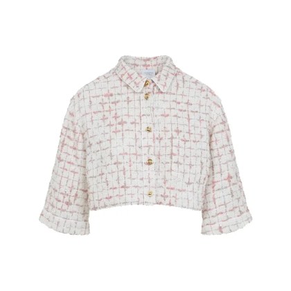 Giambattista Valli - Cropped Textured Shirt With Golden Accents - Größe 40 - weiß Giambattista Valli - Cropped Textured Shirt With Golden Accents - Größe 40 - weiß