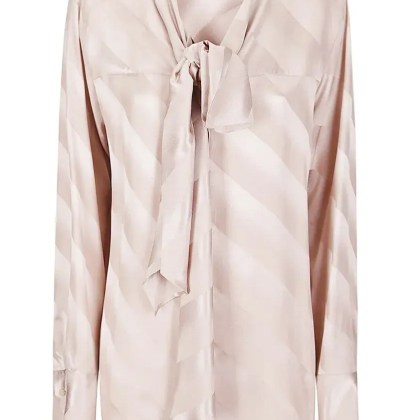 Dries Van Noten - Silk Blouse With V-Neck And Bow Detail - Größe 38 - pink Dries Van Noten - Silk Blouse With V-Neck And Bow Detail - Größe 38 - pink