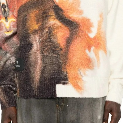 Y-3 - Gfx Knit Crew Cwhite/multco - Größe M - weiß – Bild 3