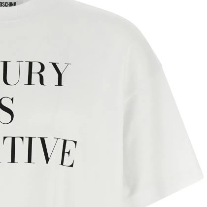 Moschino - Oversized Cotton Interlock T-Shirt - Größe XXS - weiß – Bild 3