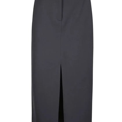 Alberto Biani - Black Midi Skirt With Front Slit - Größe 40 - schwarz Alberto Biani - Black Midi Skirt With Front Slit - Größe 40 - schwarz
