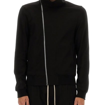Rick Owens - Asymmetrical Zipper Sweatshirt - Größe XL - schwarz Rick Owens - Asymmetrical Zipper Sweatshirt - Größe XL - schwarz