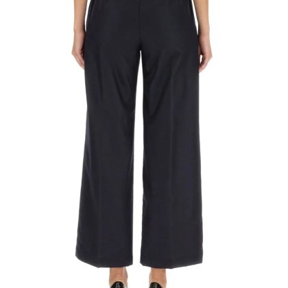 Aspesi - Relaxed Fit Wide Leg Wool Pants - Größe 40 - blau – Bild 3