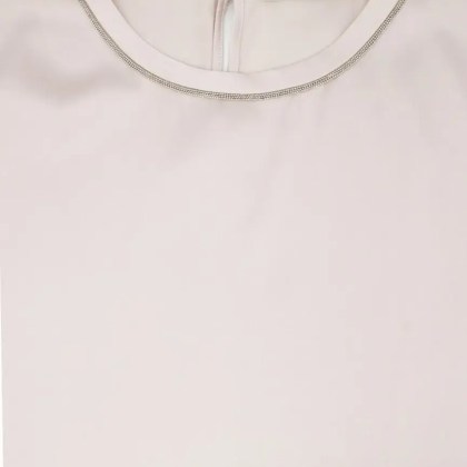 Panicale - Classic Crew Neck Silk T-Shirt - Größe 44 - beige – Bild 2